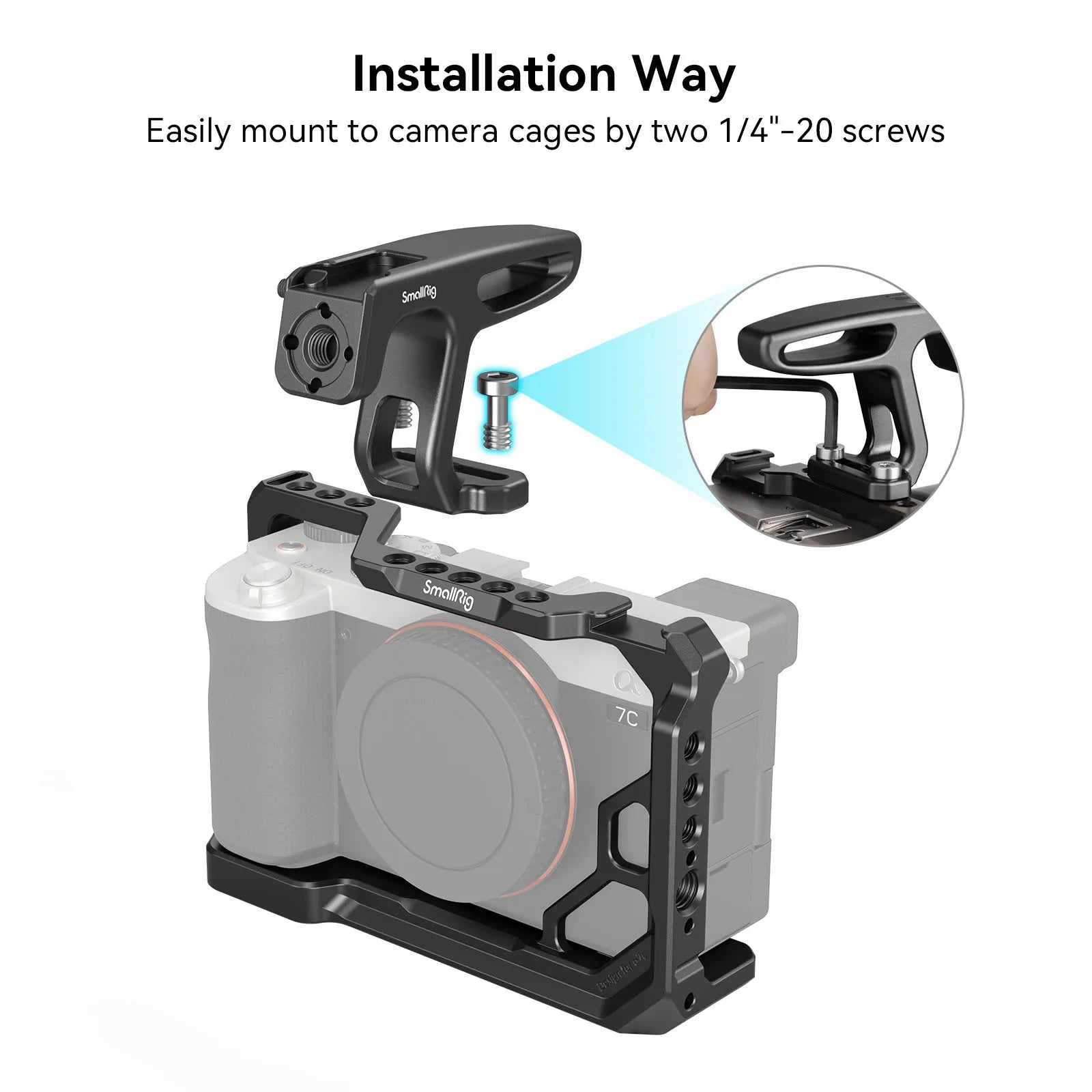 SmallRig Rotating Side Handle with 1/4- 20 Screws | Amsterdam
