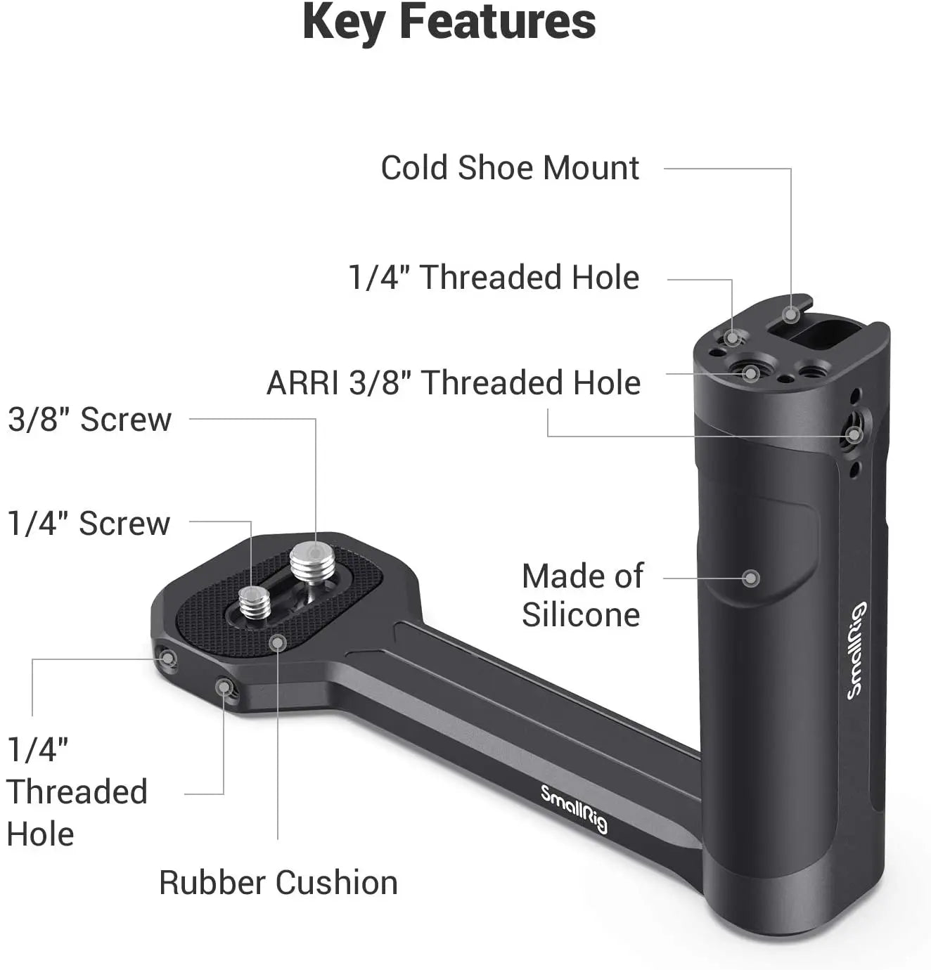 SmallRig RoninS Side Handle for DJI RS / SC / RS 2/RSC 2/RS 3/RS 3 Pro / RS 3 mini & for Zhiyun  Cold Shoe Mount