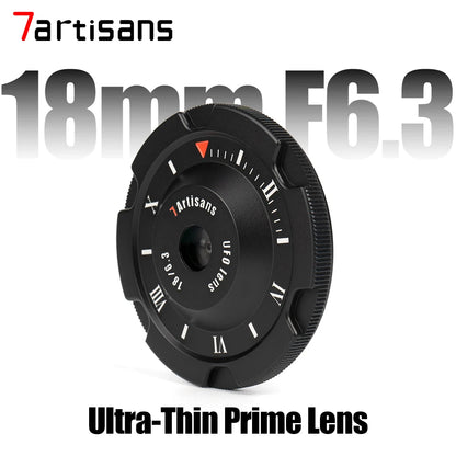 7artisans 18mm F6.3 Ultra-Thin APS-C Prime Compact Mirrorless Cameras Lens for Canon EOS-M M1 M2 M3 M5 M6 M10 M100 M50