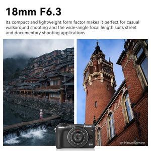 7artisans 18mm F6.3 Ultra-Thin APS-C Prime Compact Mirrorless Cameras Lens for Canon EOS-M M1 M2 M3 M5 M6 M10 M100 M50