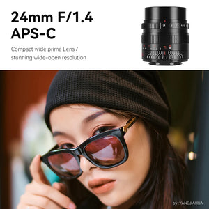 7artisans 24mm F1.4 APS-C Manual Large Aperture Prime Lens For Sony E ZVE10 Canon EOS-M Canon RF FUJIFX Micro 4/3 Nikon Z Z50