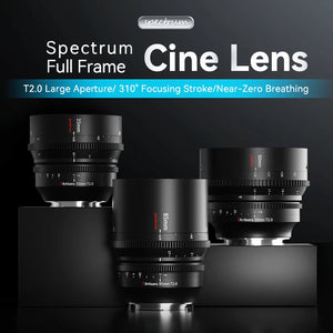 7artisans 35mm 50mm 85mm T2.0 Manual Focus Full Frame Cine Spectrum Lenses For Sony E FX3 Leica TL SIGMA FP Nikon Z5 Canon EOS-R