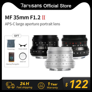 7artisans 35mm F1.2 Mark II APS-C Large aperture Prime Lens For Micro 4/3 Sony E ZVE10 Fuji FX Canon EF-M M5 M6 M50 Nikon Z Z5