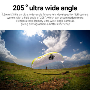 7artisans 7.5mm F3.5 Manual Focus APS-C 205° Ultra Wide-Angle Fisheye Lens For Canon EOS Rebel T7 Nikon F D750 D90 DSLR Cameras