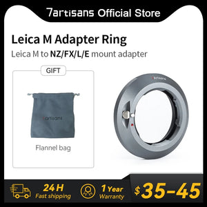 7artisans Camera Lens Filter Adapter Ring Compatible For Leica M Mount to Sony E Mount Camera A7III A7R2 A6000 A3000