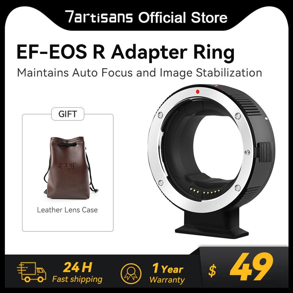 7artisans EF-EOS R Lens Mount Adapter with Auto-Exposure Auto-Focus Canon EF/EF-S Lens to Canon EOS R RED EOS-R3 R5