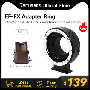 7artisans EF-FX Electronic AF Auto Focus Lens Mount Adapter Compatible with Canon EF/EF-S Lens to FUJIFX Mount Camera XT-1 X-T2