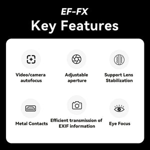 7artisans EF-FX Electronic AF Auto Focus Lens Mount Adapter Compatible with Canon EF/EF-S Lens to FUJIFX Mount Camera XT-1 X-T2