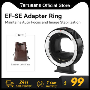 7artisans EF-SE Lens Adapter Auto-Focus Lens Converter Ring Compatible For Canon EF/EF-S Lens and Sony E mount Camera A9 A7R4 A7