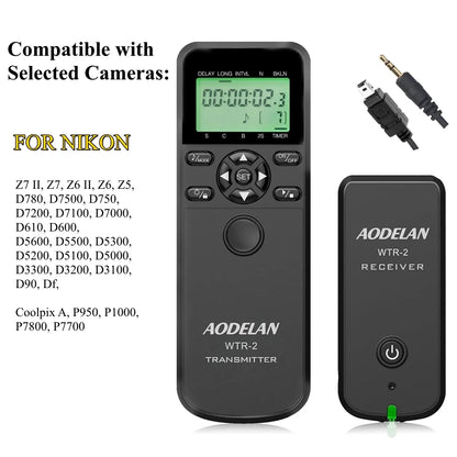 AODELAN Wireless Camera Timer Shutter Release Remote Control For Nikon D850 D6 D5 Z7II Z7 Z6II Z6 Z5 D780 P950 D810 P1000 P7800