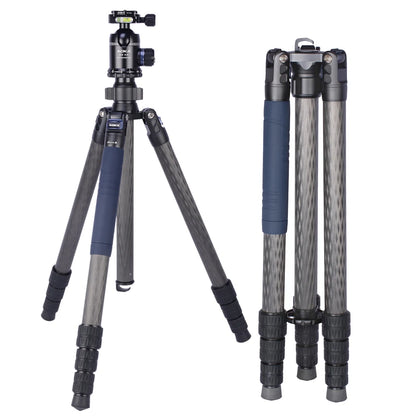 AOKA  AK324C Loading 22kg Height 1680mm Professional Travel Video Digital Carbon Fiber Tripod Camera tTipod with KK44 Ball Head