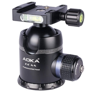 AOKA KK44 Blue Color Max Loading 40kgs Weight Aluminium Alloy Camera Tripod Ball Head with Quick Release Plate