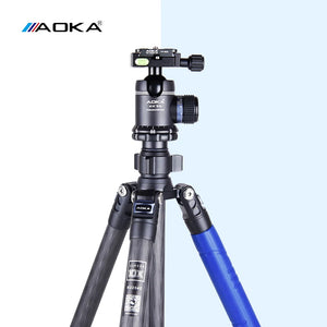 AOKA KU254C+KK33 Loading 13kgs Carbon Fiber  Lightweight Camera Compact Low Gravity Tripod