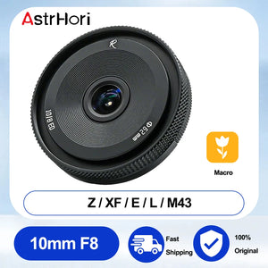 AstrHori 10mm F8 II Ultra Wide Angle Fisheye Lens APS-C Manual Prime Camera Lens for Sony E Fuji X L M43 Nikon Z Mount