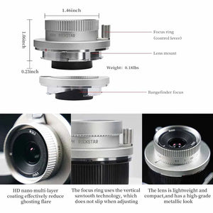 AstrHori 24mm F6.3 Full Frame Manual Prime Lens Wide Angle Hyperfocal Ultra Low Distortion Pancake Lens for Leica M