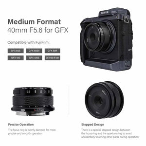 AstrHori 40mm F5.6 Medium Format Manual Prime Lens for FUJIFILM GFX 50SII,GFX100,GFX100 IR Ver,GFX 50S,GFX 50R