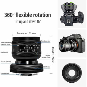 AstrHori 50mm F1.4 Tilt Lens Large Aperture Full Frame MF Lens for Sony E Canon RF Nikon Z Fujifilm X M4/3 L-Mount