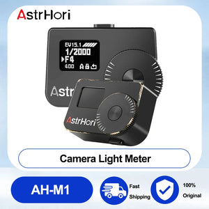 AstrHori AH-M1 Light Meter Real-time External Light Meter with Cold Shoe 066'' OLED Display (Light Meter II Black Brass)