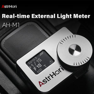 AstrHori AH-M1 Light Meter Real-time External Light Meter with Cold Shoe 066'' OLED Display (Light Meter II Black Brass)