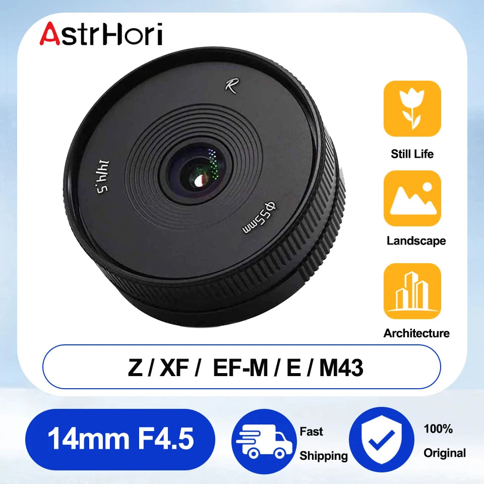 Astrhori 14mm F4.5 Ultra Wide Angle APS-C Manual Lens for Sony E Canon EF-M M4/3 Fujifilm X Nikon Z Mount