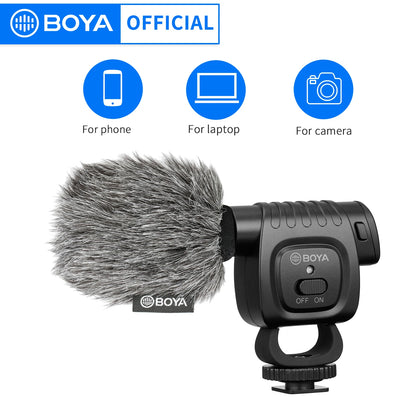 BOYA BY-BM3011 On Camera Cardioid Condenser Microphone Audio Video Mic for Canon Nikon DSLR PC Smartphone Live Streaming Vlog