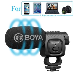 BOYA BY-BM3011 On Camera Cardioid Condenser Microphone Audio Video Mic for Canon Nikon DSLR PC Smartphone Live Streaming Vlog