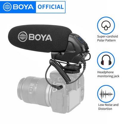 BOYA BY-BM3032 Supercardioid On-camera Shotgun Professional Mic for Video Production Vlogging Youtubers and Sound Recordists