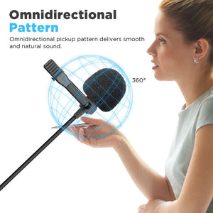 BOYA BY-M2D Dual Lavalier Microphone Portable 6m Mini Lapel Mic for iPhone Smartphones iPad Live Streaming Vlog Live Broadcast