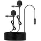 BOYA BY-M3D Microphone Dual Head Lavalier Lapel Condensador Microfone Mic with 6 Meters Cable Compatible with Type-C Interface