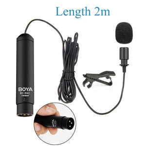 BOYA BY-M4C M4OD Microphone Professional Clip-On Cardioid XLR Lavalier Microfone Mic for Sony Canon Panasonic Camera Camcorders