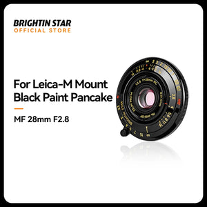 Brightin Star 28mm F2.8 Full Frame Mirrorless Camera Portrait Lens Leica M Bayonet, FujiFilm XF Mount Adapters