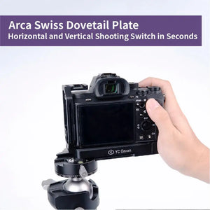 YC Onion Camera L Bracket L-Shape Plate for Sony A7 III A7 R III A7 M III with Arca Swiss Plate Quick Release Aluminum Alloy Matte