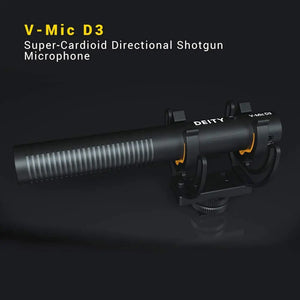 Aputure Deity V-Mic D3 Video Studio Super-Cardioid Directional Shotgun Microphone Off-axis Performance Low Distortion for DSLR Camcorder