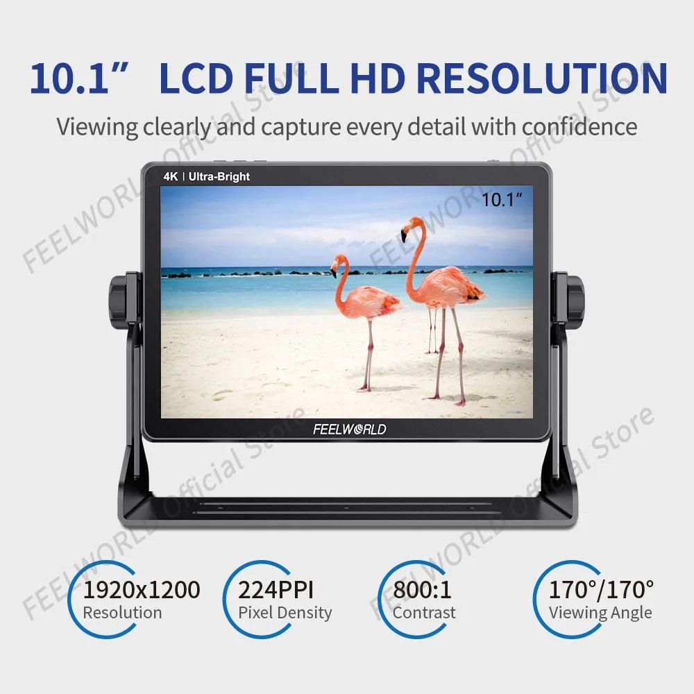 FEELWORLD  10.1 Inch Touch Screen 2000nit Ultra Bright IPS  3DLUT 3G-SDI HDMI DSLR Camera Field Monitor with F970 External LUT11