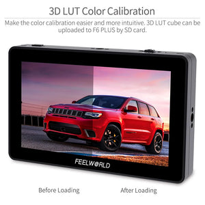 FEELWORLD-DSLR Field Monitor, F6PLUS V2, IPS Touch Screen, FHD, 4K HDMI, 1920x1080, 3D LUT Waveform for Rig Gimbal