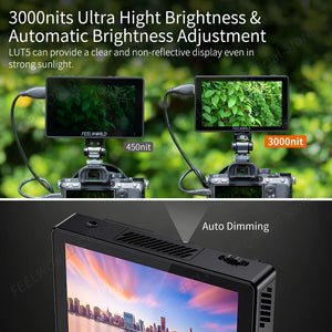 FEELWORLD LUT5 5.5 Inch 3000nit Ultra High Bright  4K HDMI Input Output Touch Screen DSLR Camera Field Monitor With Instal Kit