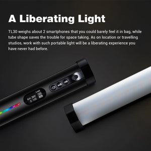 Godox TL30 Pavo Tube Light RGB Color Photography Light Handheld Light Stick with APP Remote Control for Photos Video Movie Vlog