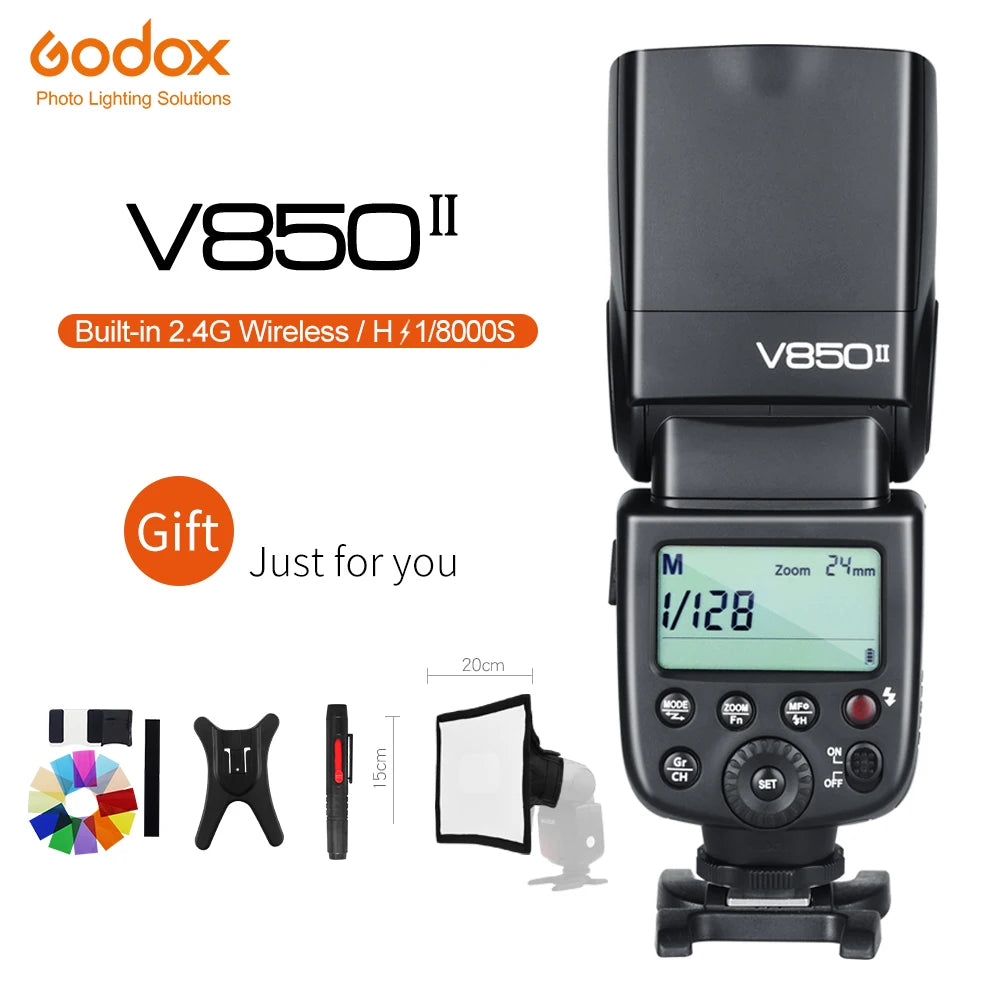 Godox V850II Built-in 2.4G GN60 Wireless X System Li-ion Camera Flash Speedlite For Canon Nikon Pentax Olympus Fujifilm Camera