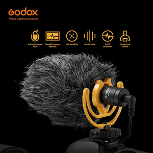 Godox VD-Mic Shotgun Video Microphone Universal Recording Microphone Mic for DSLR Camera iPhone Android Smartphones Mac Tablet