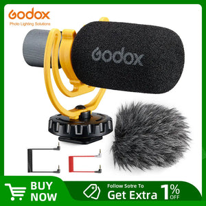 Godox VS-Mic Compact Shotgun Microphone 3.5mm MIC for iPhone Android Smartphone DSLR Camera For Video Recording Microphone