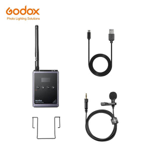 Godox WMicS1 Pro Camera-Mount UHF Full Metal Dual-Channel Wireless Omni Lavalier Microphone System (514 to 596 MHz)