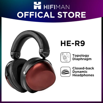 HIFIMAN HE-R9 Dynamic Closed-Back Over-Ear Headphones with Topology Diaphragm-Wired Version