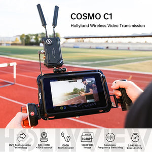 Hollyland Cosmo C1 Professional Wireless Video Transmission System SDI Loopout 0.04s Latency 1000ft Range for Live Streaming