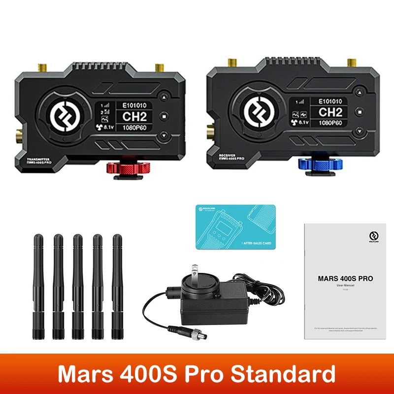 Hollyland Mars 400S Pro Wireless Video Transmission SDI HDMI 0.1s Latency 400ft Range for Live Streaming Advertising Shooting