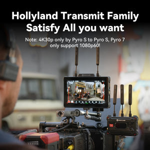 Hollyland Pyro 7 Wireless Video Transmitter Receiver 7 inch Camera Field Monitor HDMI SDI Auto Dual-Band Hopping with Waveform