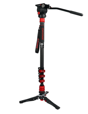 IFOOTAGE Cobra 3 Monopod with Fluid Head, Professional Portable Travel Monopod Kit