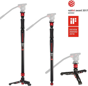 IFOOTAGE Video Monopod Professional 71" Aluminum Telescopic Monopods with Folding Three Feet Support Base