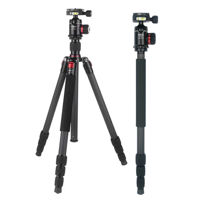 AOKA KR254C Professional Travelling Compact High Carbon Fiber Tripod Monopod Stand for Camera