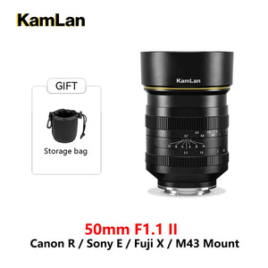 KamLan 50mm F1.1 II APS-C Large Aperture MF Lens for Mirrorless Camera Lens for Canon Sony Fuji M4/3