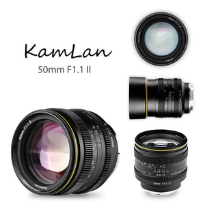 KamLan 50mm F1.1 II APS-C Large Aperture MF Lens for Mirrorless Camera Lens for Canon Sony Fuji M4/3